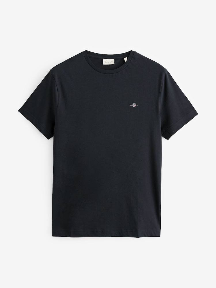 Schwarz - GANT – T-Shirt mit 100 % Baumwolle und Shield-Logo - Bild 5 von 5 Schwarz - GANT – T-Shirt mit 100 % Baumwolle und Shield-Logo - Bild 5 von 5