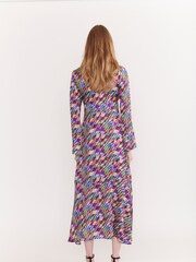 Olivia Rubin Red Aline Satin Midi Dress with Keyhole Bust Detail - Image 2 of 6