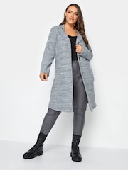 Yours Curve Blue Luxury Button Pocket Jacket - Image 1 of 4
