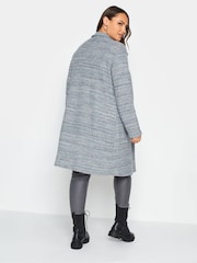 Yours Curve Blue Luxury Button Pocket Jacket - Image 2 of 4