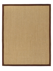 Origin Rug Collection. Warm Natural Dark Brown Border Sisal Rug - Image 2 of 2