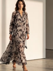 Religion White Eva Tiered Maxi Dress With Lace Insert And Tie Waist - Image 8 of 8