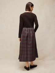 White Stuff Brown Dakota Jersey Mix Dress - Image 2 of 6