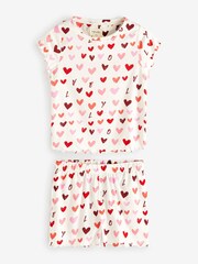 Pink Heart Short Sleeve Cotton Pyjama Sets 2 Pack - Image 3 of 14