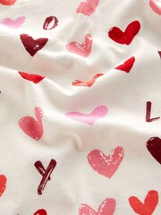 Pink Heart Short Sleeve Cotton Pyjama Sets 2 Pack - Image 5 of 14