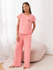 Pink Heart Short Sleeve Cotton Pyjama Sets 2 Pack - Image 6 of 14