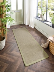 Origin Rug Collection. Sage Green Border Sisal Runner - Image 1 of 2