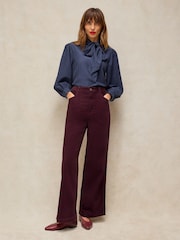Burgunderrot - White Stuff Tia Cord Wide Leg Trousers - Bild 1 von 6