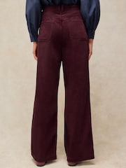Burgunderrot - White Stuff Tia Cord Wide Leg Trousers - Bild 3 von 6