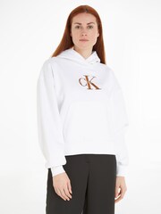 Calvin Klein Jeans Premium-Kapuzensweatshirt mit Monologo, Weiß - Bild 1 von 6