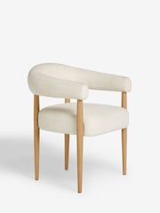 Set of 2 Casual Boucle Oyster Aire Light Wood Leg Dining Chairs - Image 3 of 7