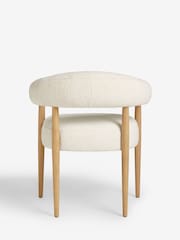 Set of 2 Casual Boucle Oyster Aire Light Wood Leg Dining Chairs - Image 5 of 7