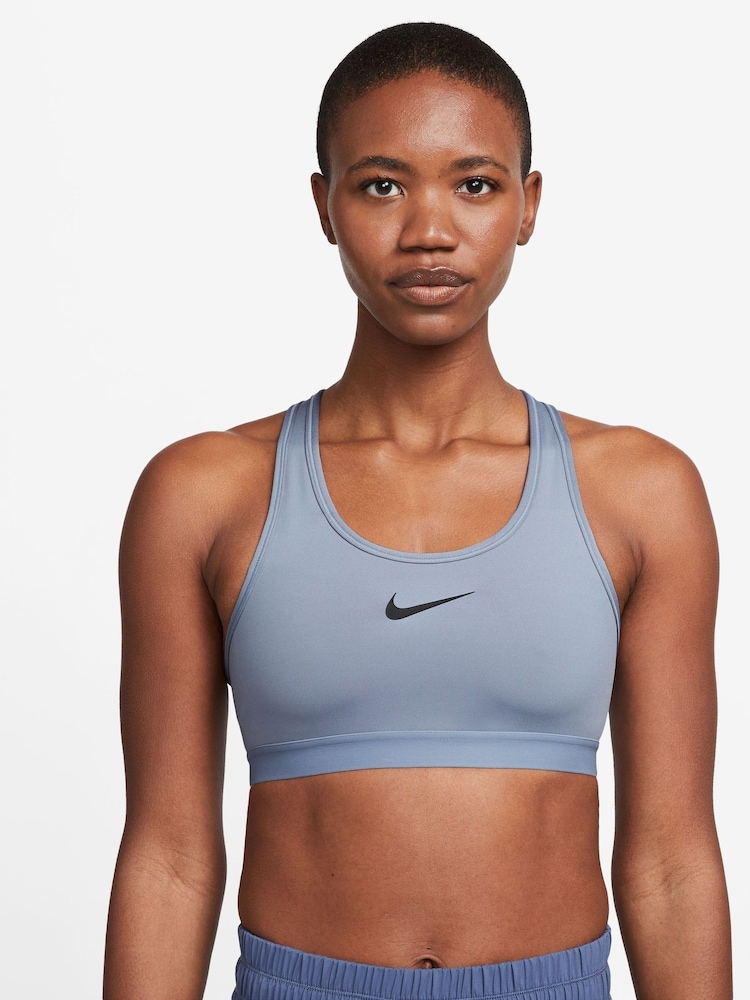 Nike Blue Swoosh High Support Sports Bra - Image 1 of 1