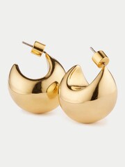 Jigsaw Gold Plated Chunky Dome Earrings - Image 1 of 4