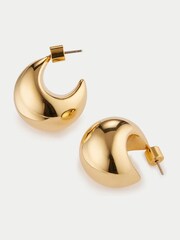 Jigsaw Gold Plated Chunky Dome Earrings - Image 2 of 4