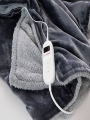 Lakeland Charcoal Grey Sherpa XL Heated Throw - Image 3 of 4