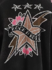 Svart - Religion Forever-cardigan med stjerne-rock-n-roll-jacquard - Bilde 5 av 8