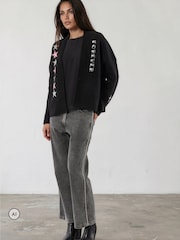 Svart - Religion Forever-cardigan med stjerne-rock-n-roll-jacquard - Bilde 8 av 8