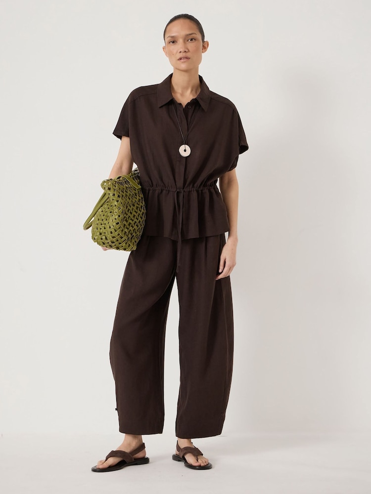 Hush Brown Mirai Linen Short Sleeve Shirt - Image 2 of 5