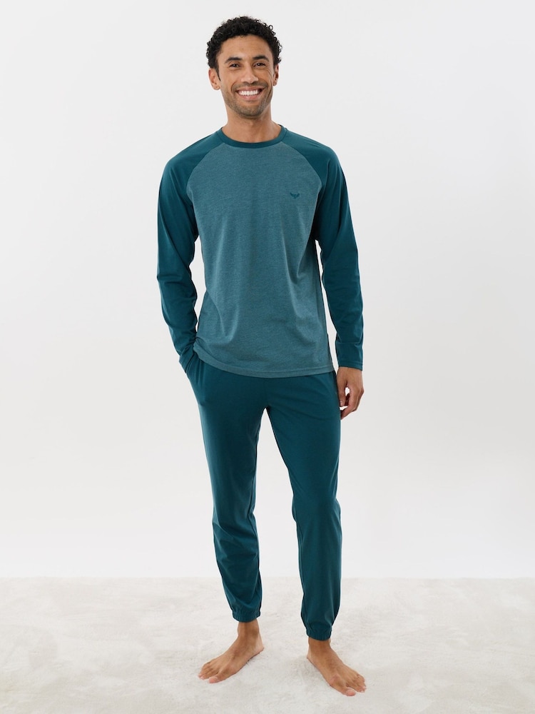 Threadbare Long Sleeve Raglan Top & Cuffed Bottoms Lounge Set - صورة 2 من 4