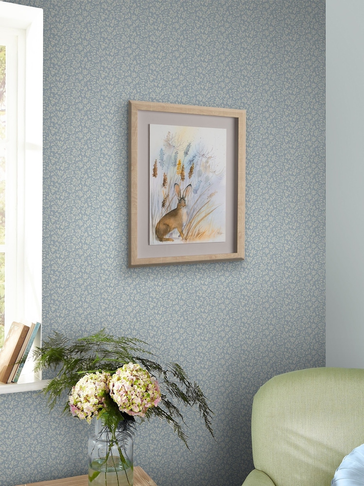 Laura Ashley Pale Seaspray Blue Sweet Alyssum A4 Wallpaper Sample - Image 1 of 2