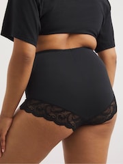 Simply Be Black Magisculpt Shape And Sculpt Firm Control High Waisted Lace Briefs 2 Pack - Image 2 of 4