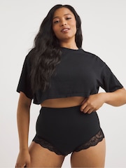 Simply Be Black Magisculpt Shape And Sculpt Firm Control High Waisted Lace Briefs 2 Pack - Image 4 of 4