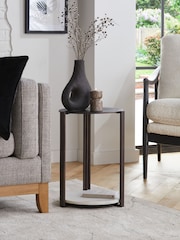 Black Metal and Marble Side Table - Image 1 of 5