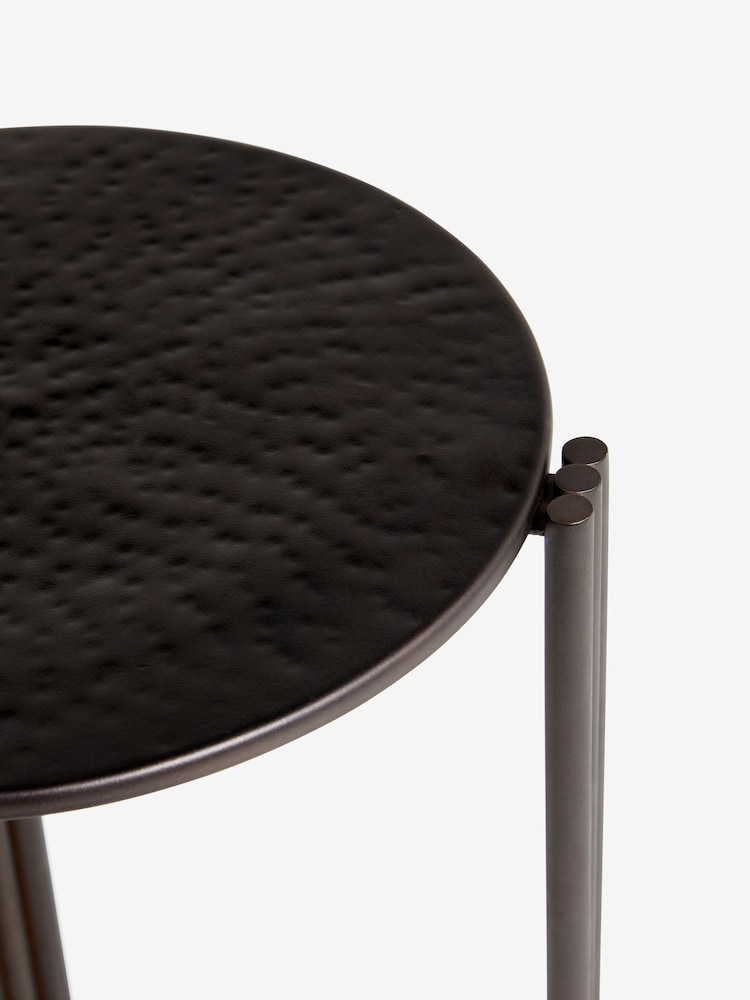 Black Metal and Marble Side Table - Image 5 of 5 Black Metal and Marble Side Table - Image 5 of 5