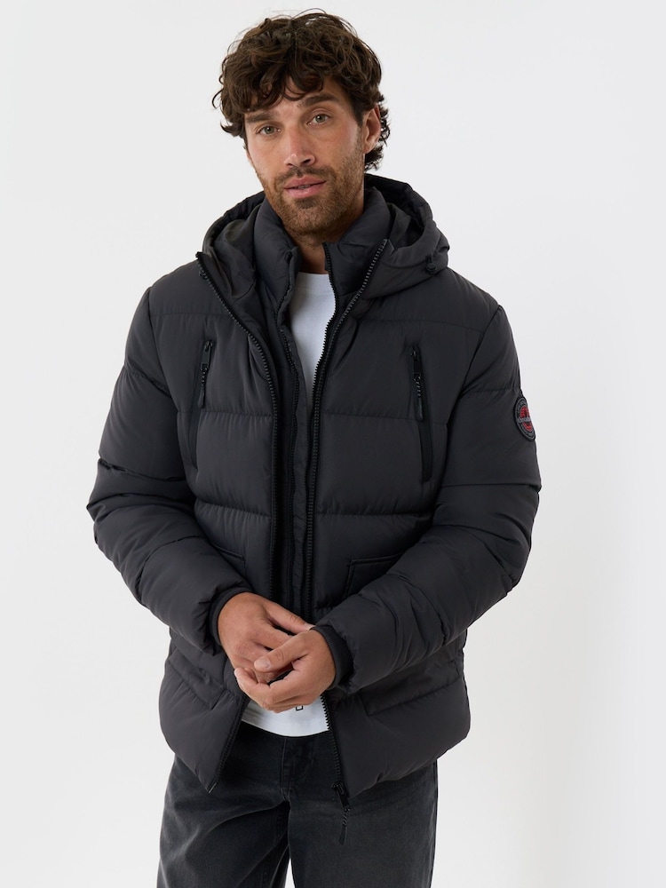 Сірий - Threadbare Showerproof Padded Double Zip Coat - Image 1 of 5