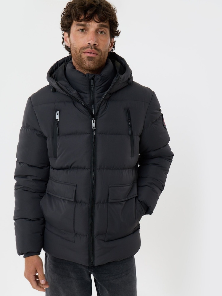 Сірий - Threadbare Showerproof Padded Double Zip Coat - Image 2 of 5