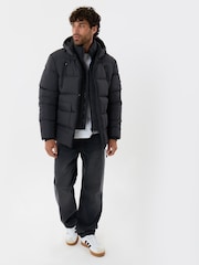 Сірий - Threadbare Showerproof Padded Double Zip Coat - Image 4 of 5