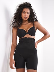 Simply Be Black Lace Thigh Shaper Ella Firm Briefs - Image 1 of 4