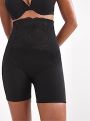 Simply Be Black Lace Thigh Shaper Ella Firm Briefs - Image 3 of 4