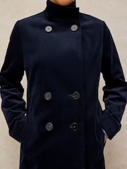 White Stuff Blue Kaia Velvet Coat - Image 4 of 6