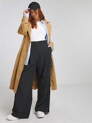 Simply Be Black Wide Leg Tailored Trousers - Image 3 of 4