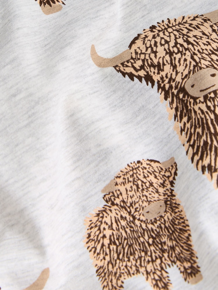 Grey Hamish the Highland Cow Cotton Nightie - Image 6 of 6