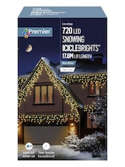 Premier Decorations Ltd White Warm LED Snowing Icicles With Timer - Image 3 of 4
