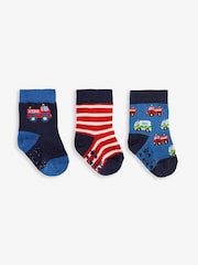 JoJo Maman Bébé Socken mit Rettungswagen-Motiv, 3er-Pack - Bild 1 von 4