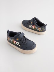 Navy Character Wide Fit (G) Touch Fastening Elastic Lace Trainers - Image 1 of 6