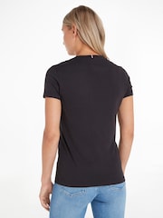 Schwarz - Tommy Hilfiger Heritage T-Shirt mit V-Ausschnitt - Bild 2 von 2