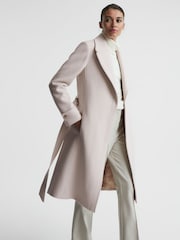 Manteau décontracté en laine mélangée avec ceinture Reiss Tor - Image 1 of 6