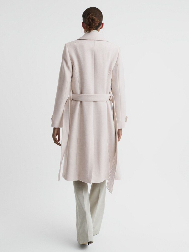 Manteau décontracté en laine mélangée avec ceinture Reiss Tor - Image 4 of 6