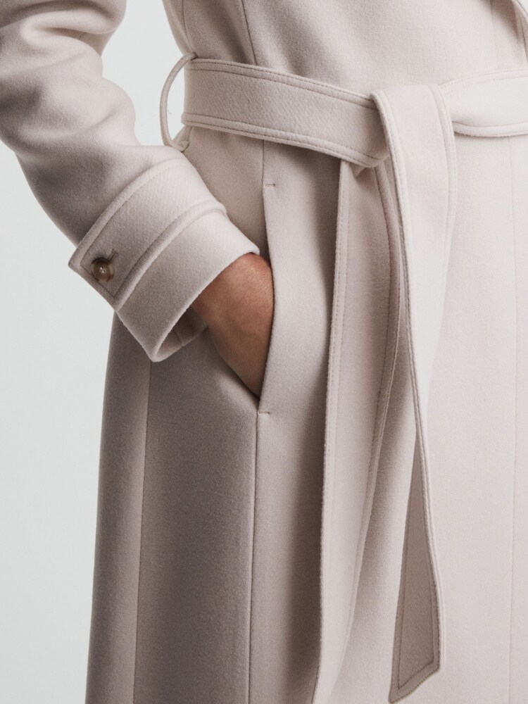 Manteau décontracté en laine mélangée avec ceinture Reiss Tor - Image 5 of 6