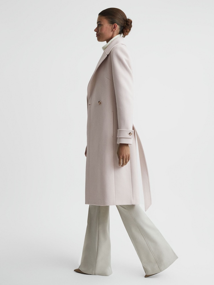 Reiss Neutral Tor Relaxed Wool Blend Belted Coat - Image 6 of 6 Reiss Neutral Tor Relaxed Wool Blend Belted Coat - Image 6 of 6