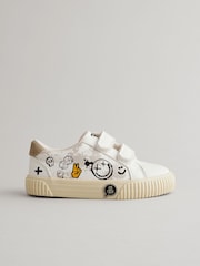 Black/White Wide Fit (G) Two Strap Touch Fastening Shoes - Image 2 of 6