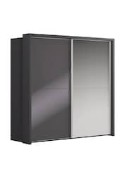 Wiemann Graphite Peyton Glass and Mirror Sliding 2.1m Sliding Semi Fitted Wardrobe - Image 3 of 6