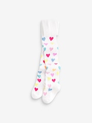 Cream Cotton Rich Heart Tights - Image 1 of 1