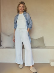 Ecru 100% Linen Cullote Trousers - Image 1 of 5