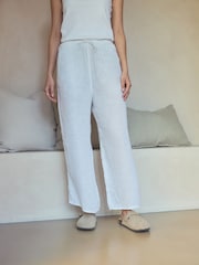 Ecru 100% Linen Cullote Trousers - Image 4 of 5